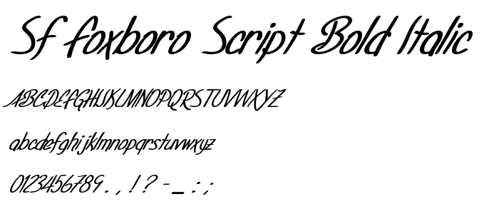 SF Foxboro Script Bold Italic police